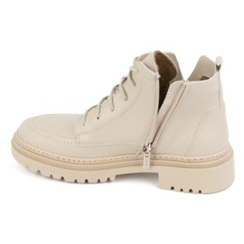 Olivier Botas de invierno de piel con aislamiento para mujer 1246, beige 4