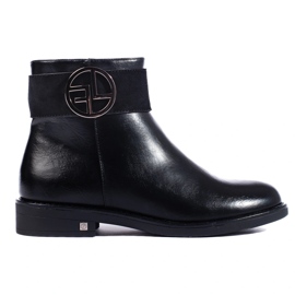 W. Potocki Botines bajos negros con tacón plano de Potocki 1 W. Potocki Botines bajos negros con tacón plano de Potocki 1