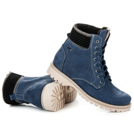 Cazadores de vinceza de cuero azul 4