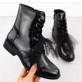 Botines negros de charol con lazo by S.Barski 1
