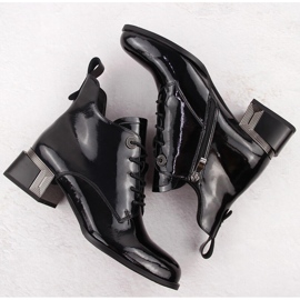 Botines de mujer charol negro tacón D&amp;A S.Barski Colección Premium CR42-025 3