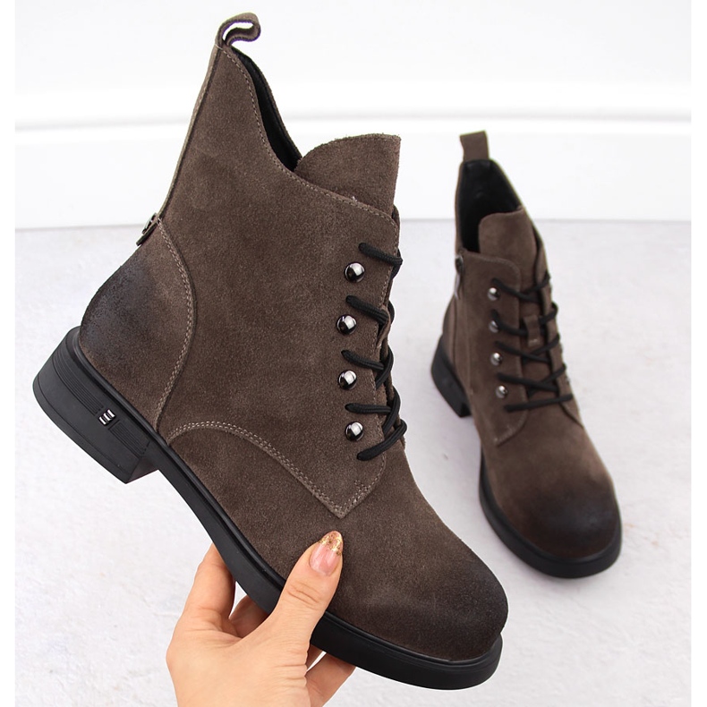 Botas mujer piel caqui D&amp;A S.Barski Premium Collection CR42-158 marrón 1