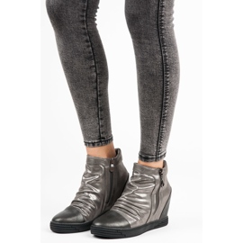 Vinceza Botines plateados gris 2