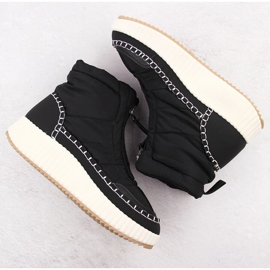 Botas de nieve para mujer con cremallera, negras Potocki Z24-72300 negro 3