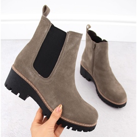 Botines de mujer de piel color topo Filippo DBT4805 beige 1