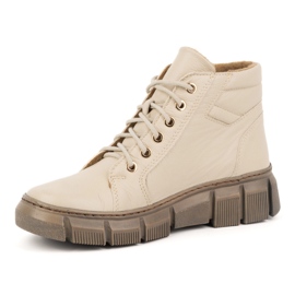 Olivier Botas de invierno mujer de piel con aislamiento 1180, floter beige 1