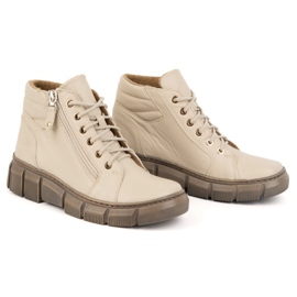 Olivier Botas de invierno mujer de piel con aislamiento 1180, floter beige 2