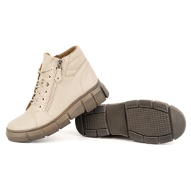 Olivier Botas de invierno mujer de piel con aislamiento 1180, floter beige 3