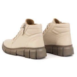 Olivier Botas de invierno mujer de piel con aislamiento 1180, floter beige 4