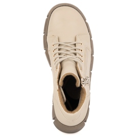 Olivier Botas de invierno mujer de piel con aislamiento 1180, floter beige 6