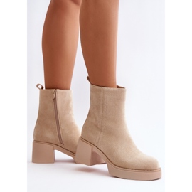 Botines Mujer Ante Eco, Cálidos, Beige Claro, Meriluna 3