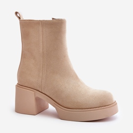 Botines Mujer Ante Eco, Cálidos, Beige Claro, Meriluna 4