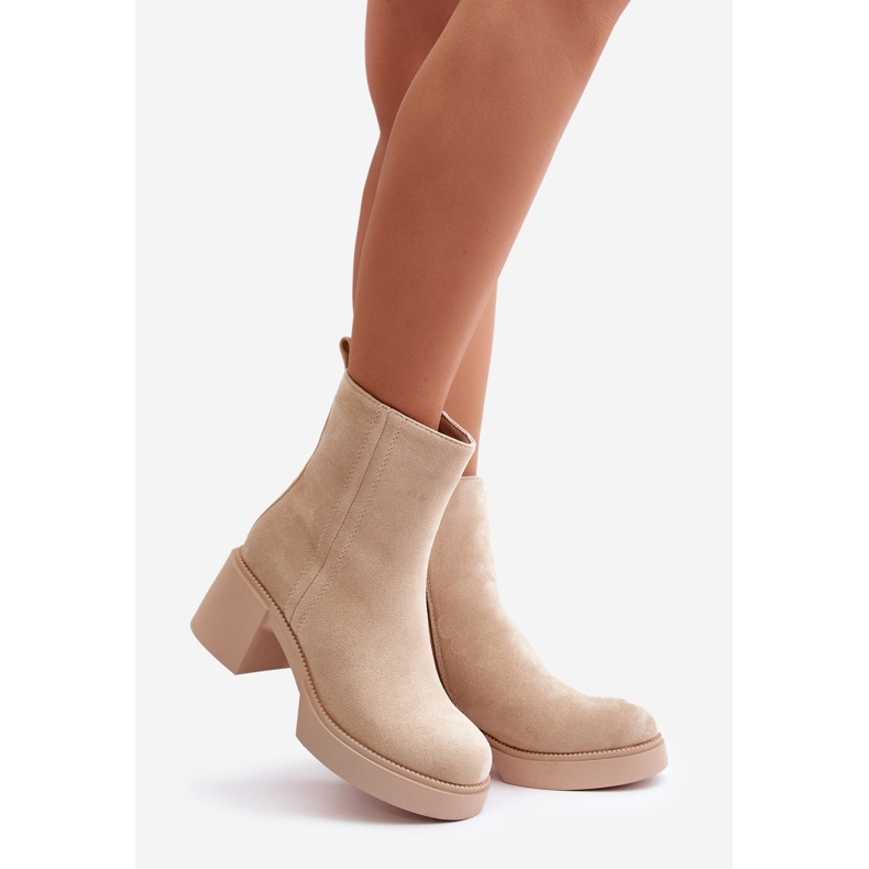 Botines Mujer Ante Eco, Cálidos, Beige Claro, Meriluna 1 Botines Mujer Ante Eco, Cálidos, Beige Claro, Meriluna 1