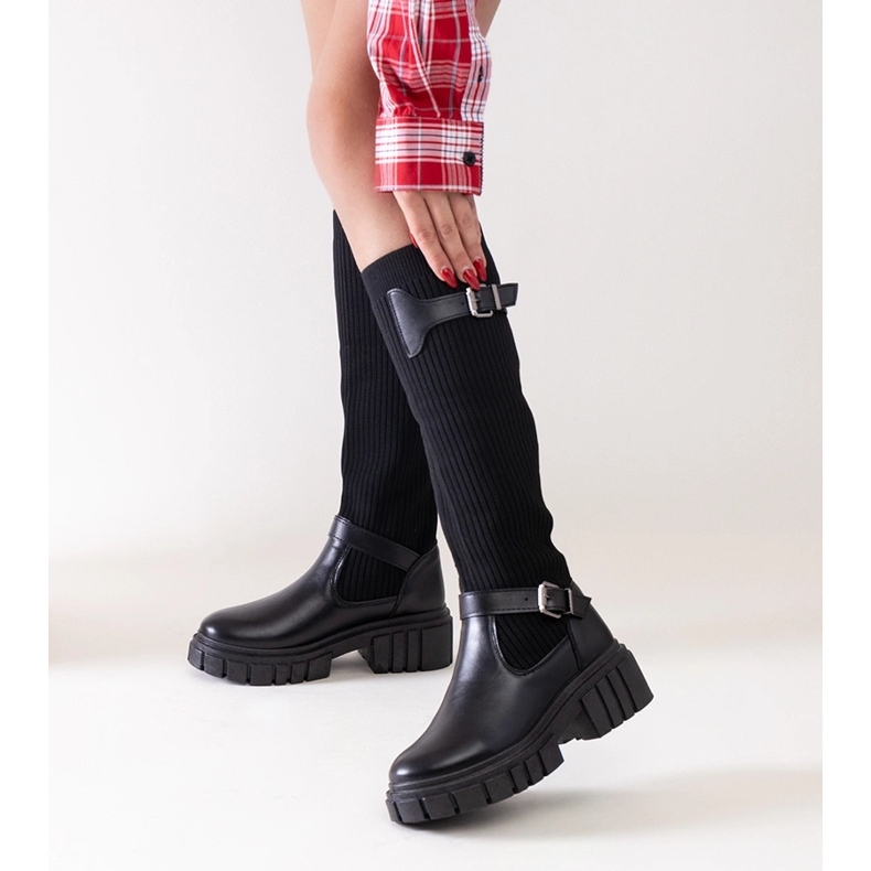 Botas sin cordones Miste negras con parte superior elástica negro 2