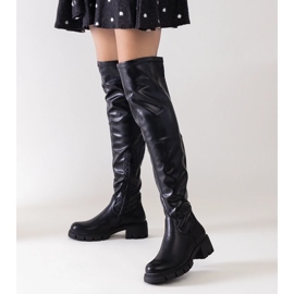 Botas largas negras con tacón plano Erisa negro 1 Botas largas negras con tacón plano Erisa negro 1
