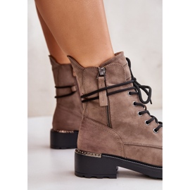 Botines altos obreros con cremalleras, beige oscuro Maisa 8