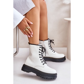 Botas de trabajo aisladas de cuero ecológico con cremallera, blanco Naleli 7