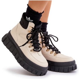 Botines Trapper Aislantes De Mujer Con Plataforma Beige Jelenia 9