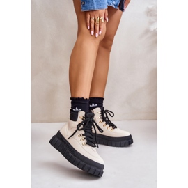 Botines Trapper Aislantes De Mujer Con Plataforma Beige Jelenia 2