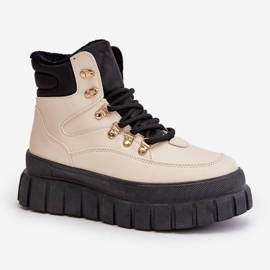 Botines Trapper Aislantes De Mujer Con Plataforma Beige Jelenia 4