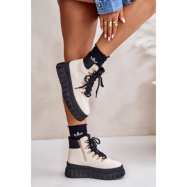 Botines Trapper Aislantes De Mujer Con Plataforma Beige Jelenia 5