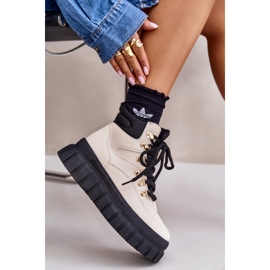 Botines Trapper Aislantes De Mujer Con Plataforma Beige Jelenia 8
