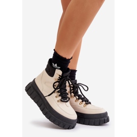 Botines Trapper Aislantes De Mujer Con Plataforma Beige Jelenia 1