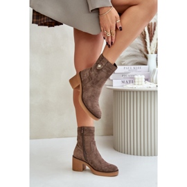 Botines aislantes de mujer con tacón alto, marrón Vailia 5