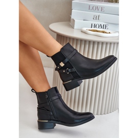 Botas Aislantes De Mujer Con Tiras Decorativas Negro Kikirra 7