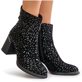 S.Barski Botines De Ante Con Grabado Decorativo D&amp;A CR42-192 Negro 10