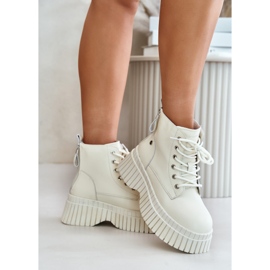 Botines Trapper De Cuero Con Aislamiento Y Suela Maciza GOE OO2N4127 Beige Claro 5