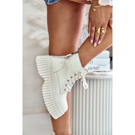 Botines Trapper De Cuero Con Aislamiento Y Suela Maciza GOE OO2N4127 Beige Claro 6