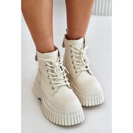 Botines Trapper De Cuero Con Aislamiento Y Suela Maciza GOE OO2N4127 Beige Claro 7