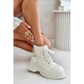 Botines Trapper De Cuero Con Aislamiento Y Suela Maciza GOE OO2N4127 Beige Claro 9