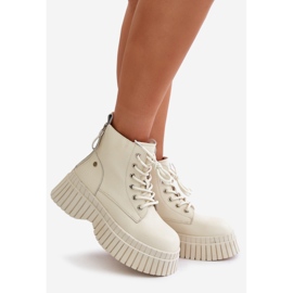 Botines Trapper De Cuero Con Aislamiento Y Suela Maciza GOE OO2N4127 Beige Claro 1