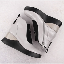 Botas cuña mujer piel gris Vinceza 66703 2