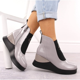 Botas cuña mujer piel gris Vinceza 66703 4