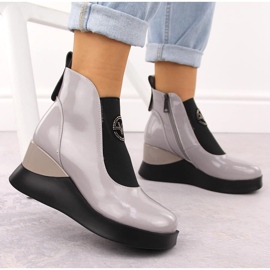 Botas cuña mujer piel gris Vinceza 66703 5