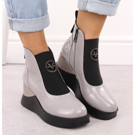 Botas cuña mujer piel gris Vinceza 66703 6