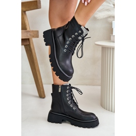 Botas Worker De Mujer De Piel Con Aislamiento Y Circonitas Cúbicas GOE OO2N4125 Negro 5
