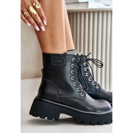 Botas Worker De Mujer De Piel Con Aislamiento Y Circonitas Cúbicas GOE OO2N4125 Negro 8