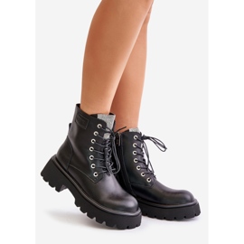 Botas Worker De Mujer De Piel Con Aislamiento Y Circonitas Cúbicas GOE OO2N4125 Negro 1