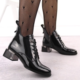 Botines de mujer charol negro tacón D&amp;A S.Barski Colección Premium CR42-025 5