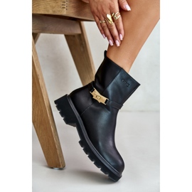 Botas De Mujer De Piel Con Correa Aislante GOE OO2N4150 Negro 8