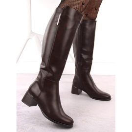 Botas de mujer de tacón con aislamiento marrón Jezzi MR2481-3 3