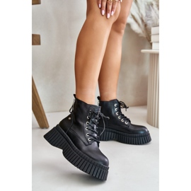 Botines Trapper de cuero con aislamiento y suela maciza GOE OO2N4126 Negro 2