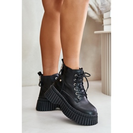 Botines Trapper de cuero con aislamiento y suela maciza GOE OO2N4126 Negro 5