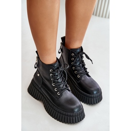 Botines Trapper de cuero con aislamiento y suela maciza GOE OO2N4126 Negro 6