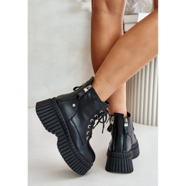 Botines Trapper de cuero con aislamiento y suela maciza GOE OO2N4126 Negro 7