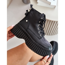 Botines Trapper de cuero con aislamiento y suela maciza GOE OO2N4126 Negro 9
